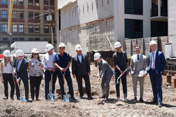 epire-condo-development-144-first-street-jersey-city The development and marketing team joined Jersey City Mayor Steven Fulop to commemorate the groundbreaking. Image courtesy of Nest Seekers International.
