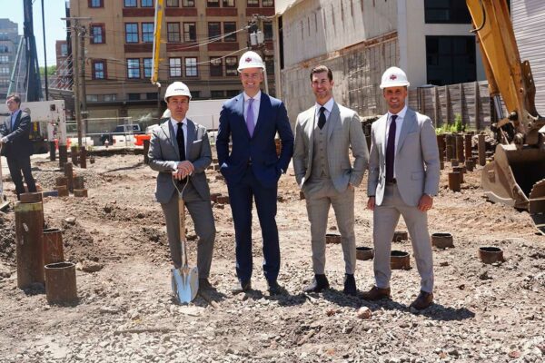 ryan-serhant-marc-brenner-epire-144-first-street-jersey-city Left to right: Alessandro Bonati, Founder and Chief Executive Officer of EPire, Ryan Serhant, Marc Brenner and Matt Gray of Nest Seekers International. Photo courtesy of Marley McGuinness @marleyelizabethagency.